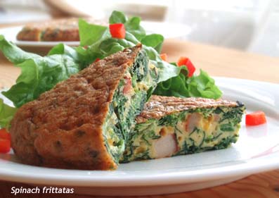 コントラストがきれいな卵焼き「ほうれん草フリッタータ」