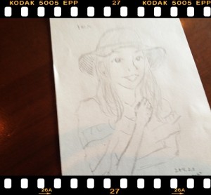 写真(10) 一緒に参加されてたイラストレーターのmakiさんがみんなに似顔絵のイラストもその場でサラリと描いてプレゼント!ありがとうございます。