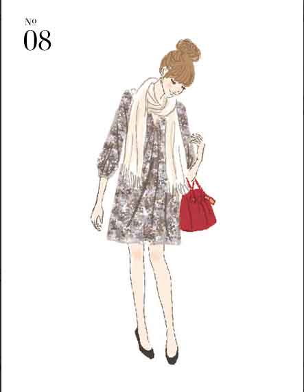 4位　小花柄のドレス。とってもフェミニンでくるみボタンの凝ったデザイン。1枚で主役の便利アイテムですね。