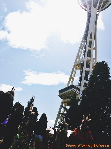 space needle and pow-wow