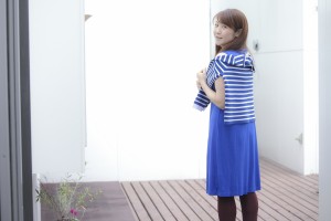 150425_065 ボーダー×センターツイストのブルーが夏らしくて爽やか♪
