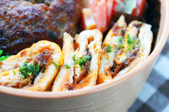 スピード卵料理！お好み焼き風「両面目玉焼き」のお弁当