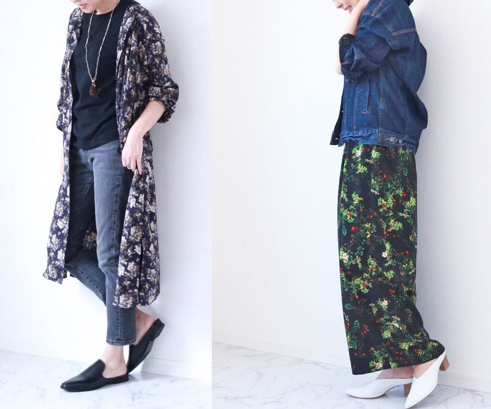 春に着たい♪花柄＋今年っぽいミュールの足元コーデ術3つ