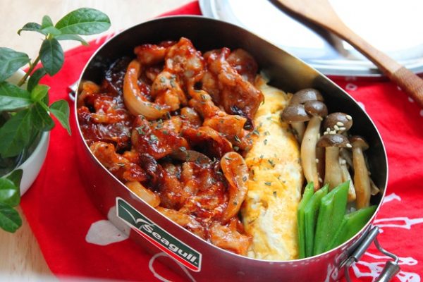 フライパンひとつ！「ホタテとコーンのバター照り焼き」のっけ弁当
