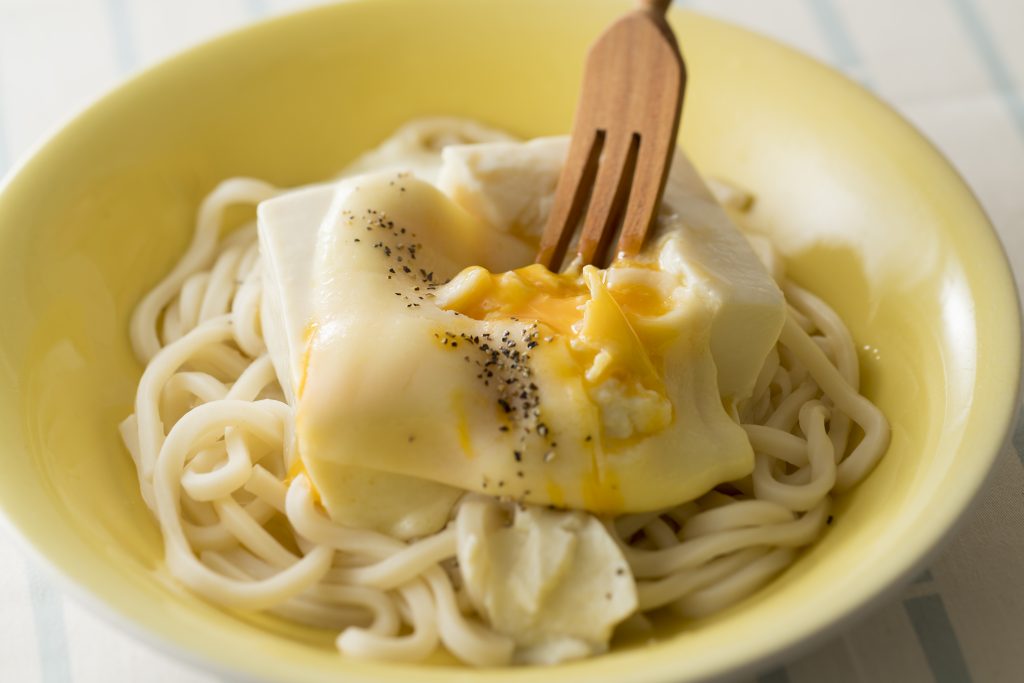 チーズ豆腐うどん(完成写真)