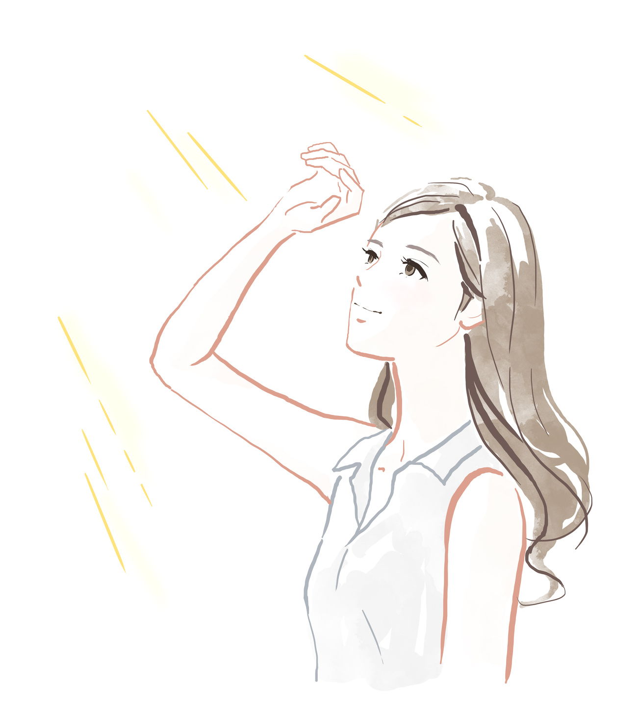 日差しを浴びる女性のイラスト_160531_ Fotolia_86894398_Subscription_Monthly_M