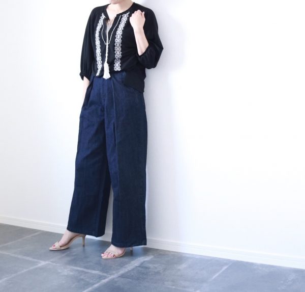 朝時間 夏のシンプル色 デニム