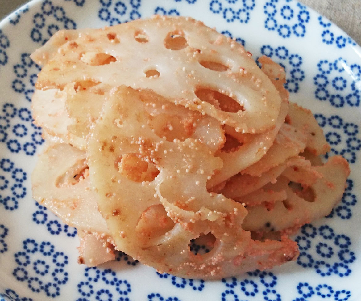 一品足りない時にちゃちゃっと簡単！「れんこんのめんたいバター炒め」