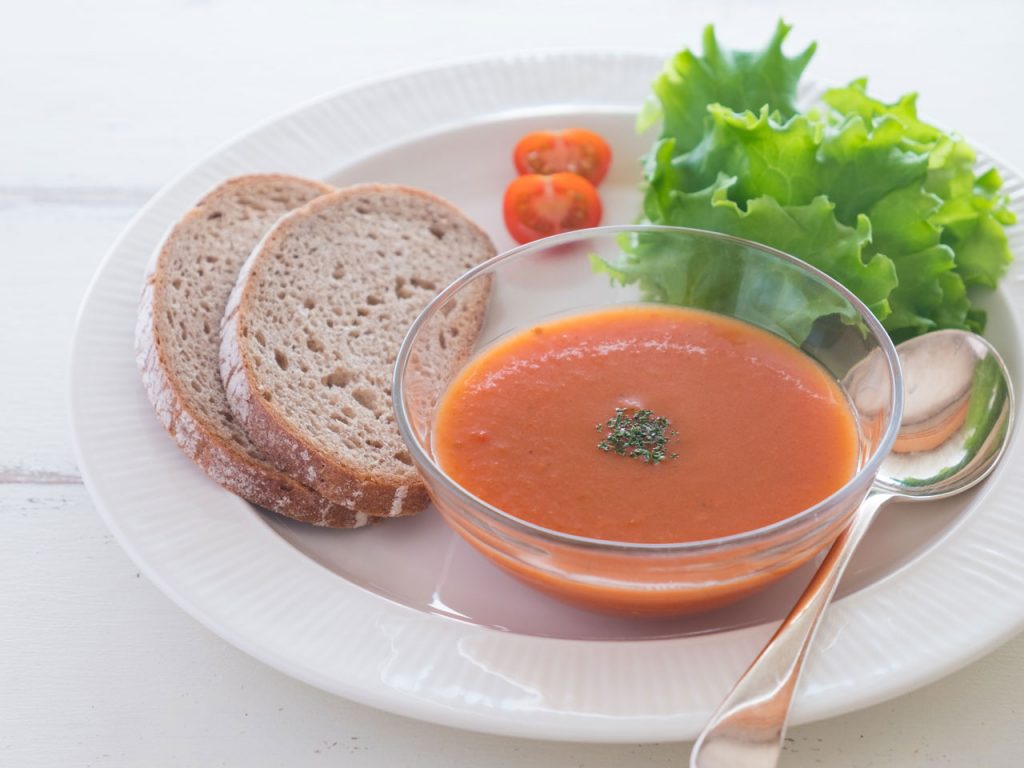 夏の朝が手軽に充実♪4種のおいしさ「冷製 野菜を味わうポタージュ」 夏の朝が手軽に充実♪4種のおいしさ「冷製 野菜を味わうポタージュ」