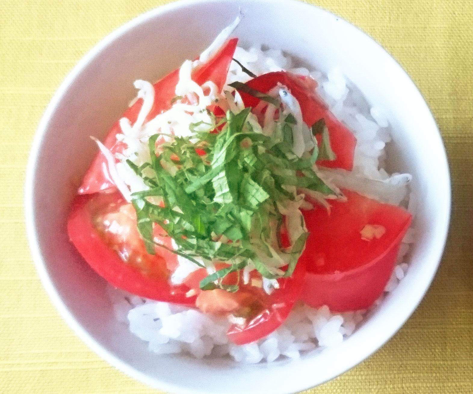 火を使わずすぐできる！トマトとしらすの「のっけ丼」