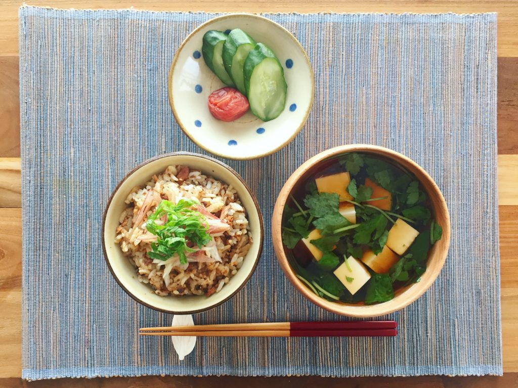 いわしの混ぜごはんの朝ごはん