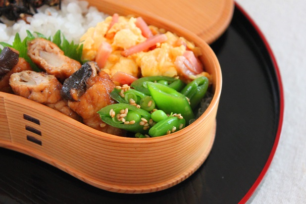 いまが旬のお弁当おかず♪「スナップえんどうのナムル」 いまが旬のお弁当おかず♪「スナップえんどうのナムル」