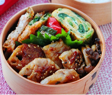 シャキシャキほくほく!簡単「れんこんの豚肉巻き」のお弁当 シャキシャキほくほく!簡単「れんこんの豚肉巻き」のお弁当