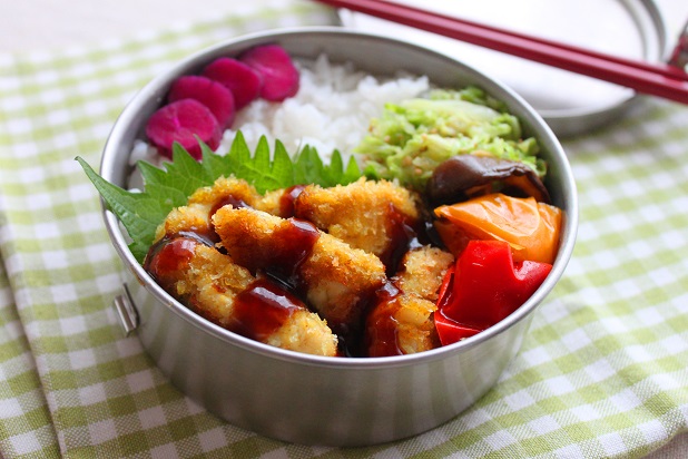 カレーマヨ風味の簡単「ささみカツ」のお弁当 カレーマヨ風味の簡単「ささみカツ」のお弁当
