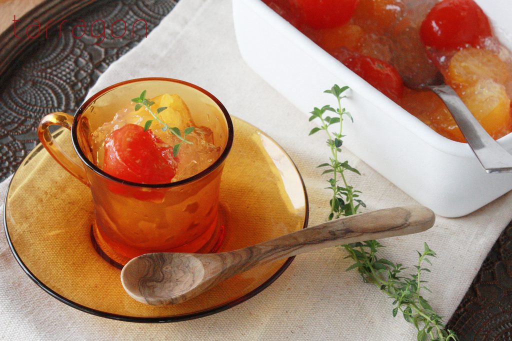 レンジで簡単♪夏にひんやり食べる「キラキラトマトジュレスープ」 レンジで簡単♪夏にひんやり食べる「キラキラトマトジュレスープ」