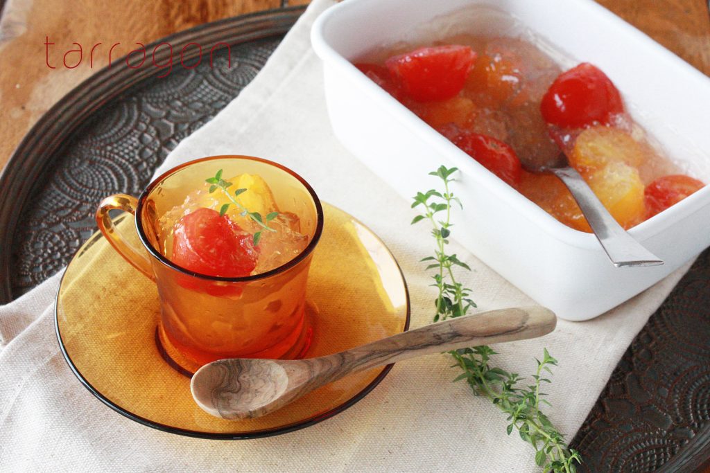 レンジで簡単♪夏にひんやり食べる「キラキラトマトジュレスープ」 レンジで簡単♪夏にひんやり食べる「キラキラトマトジュレスープ」