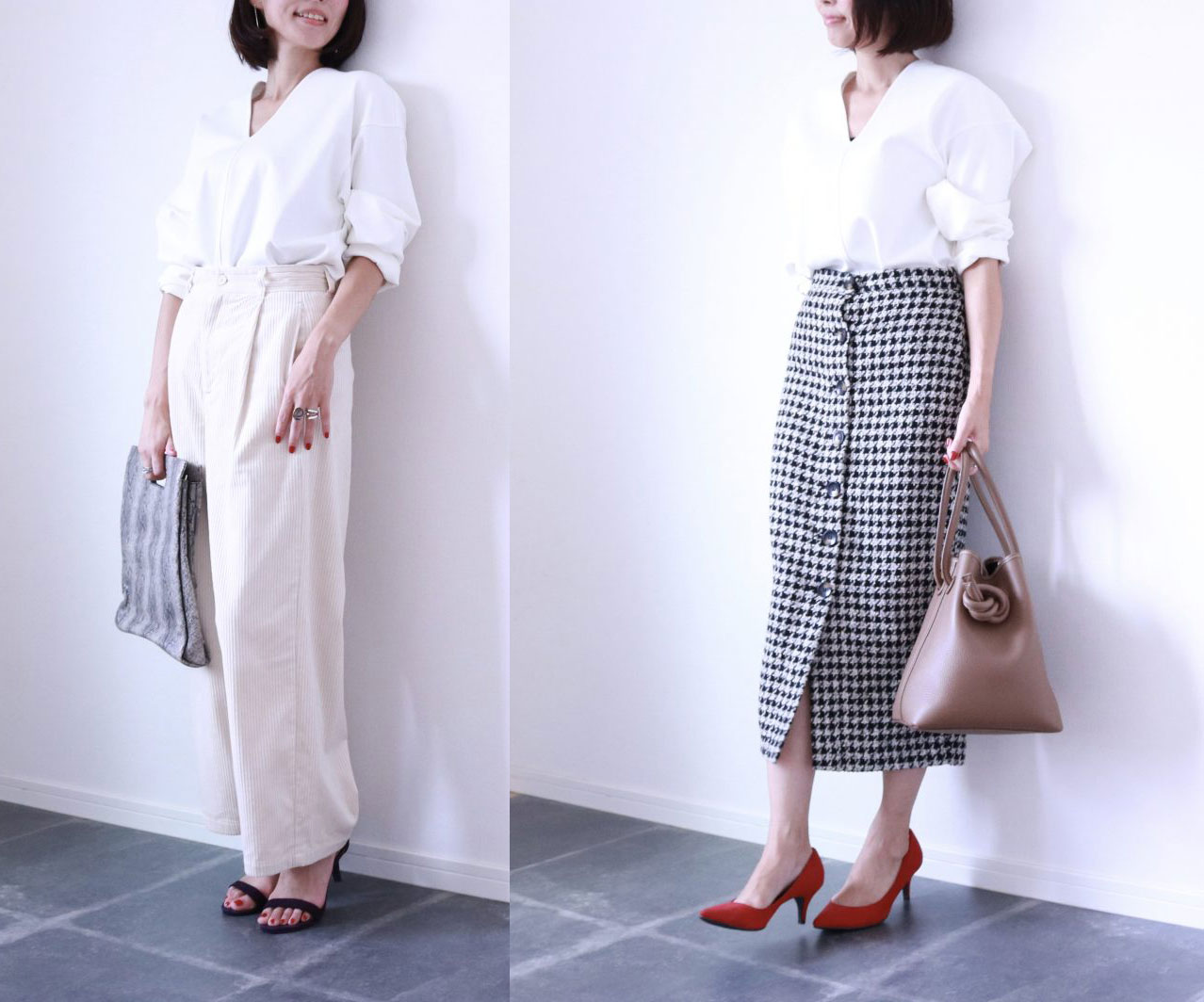 1枚でキマる優秀トップス！uniqloU「ポンチVネック」着回しコーデ術3つ