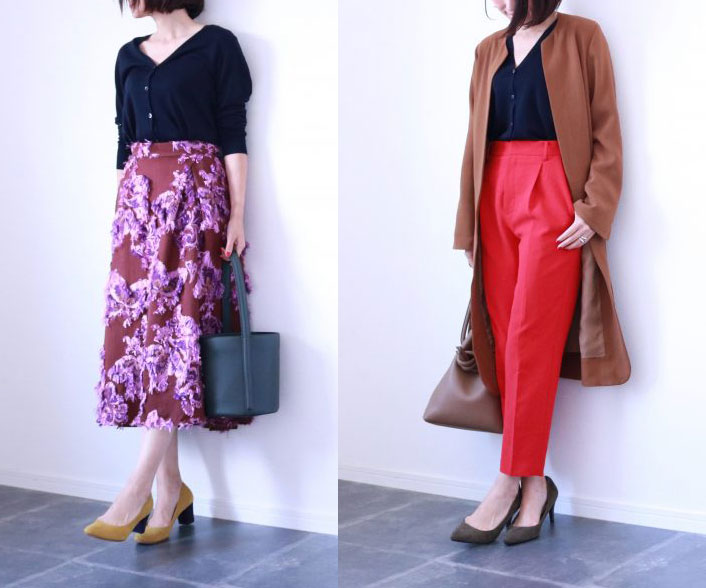 きちんと華やかも！UNIQLO「ネイビーVネック」着回しコーデ術3つ