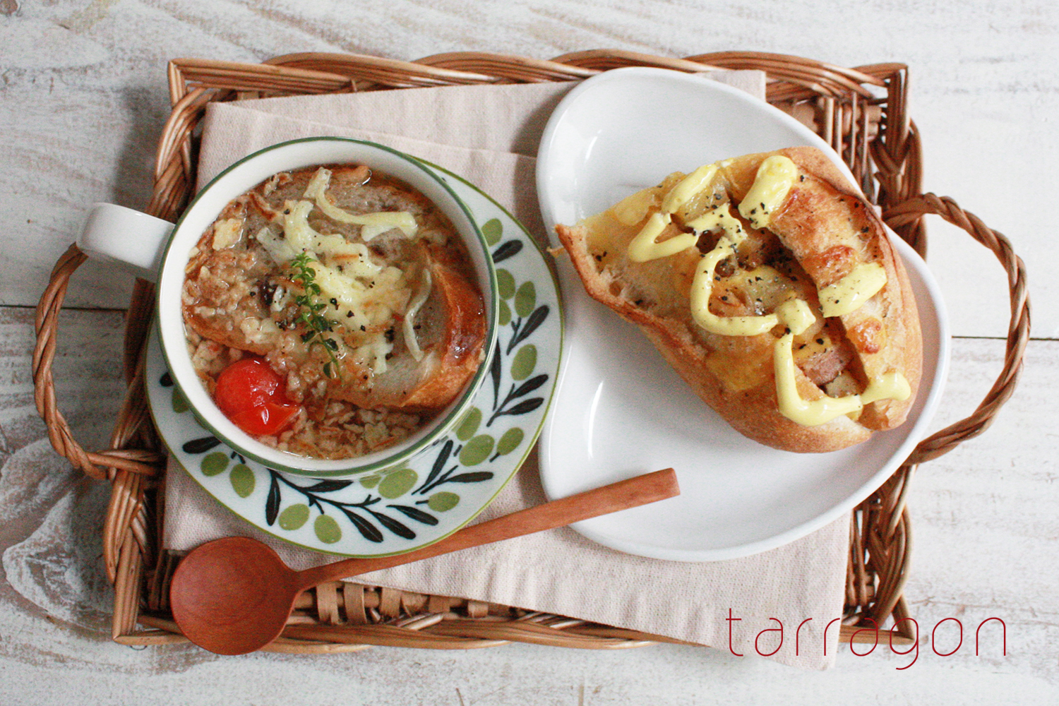 5分で完成！市販の◯◯＋レンジでラクラク「トマトオニオングラタンスープ」♪