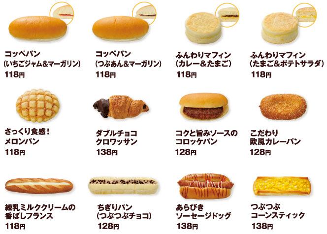 朝セブン　セブンイレブン　対象のパン12種