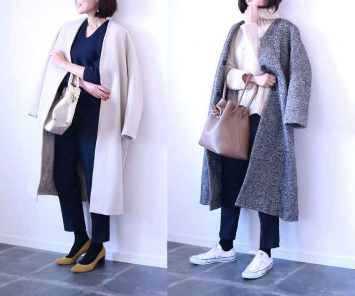 帰省にはネイビーが使える！UNIQLO「EZYタックアンクルパンツ」着回しコーデ術3つ