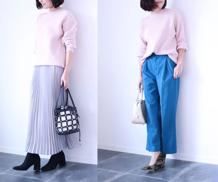 春を先取り♪GUのセーターで着回す「大人のピンク」コーデ術3つ