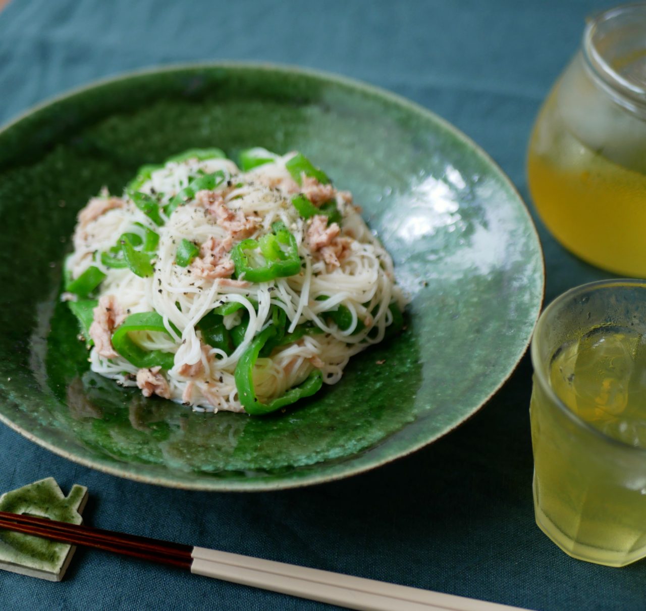 手軽でおいしい美肌レシピ！ツナ缶で簡単「ピーマンの和えそうめん」