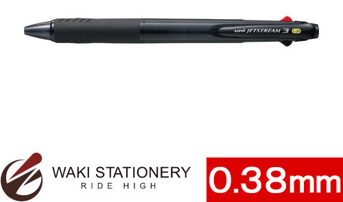 三菱鉛筆 ジェットストリーム 3色ボールペン 0.38mm 透明ブラック 432円(税込)