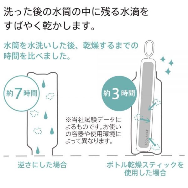 水筒をスピード乾燥!入れて置くだけ「 エコカラット ボトル乾燥スティック」