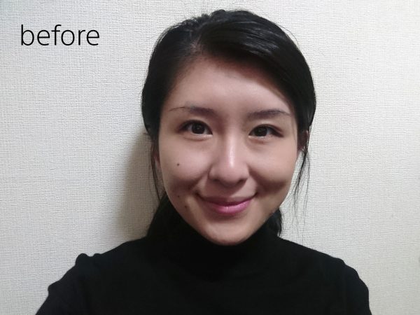 小顔メイク前のお顔