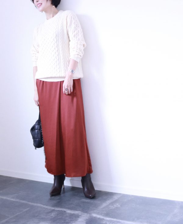 永遠のベーシック♪UNIQLO「ケーブルニット」着回しコーデ