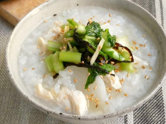 お腹すっきり！簡単ヘルシー「かぶとささみのお粥」