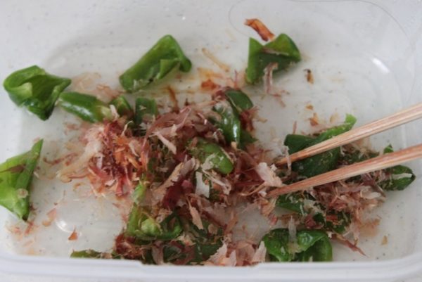 ピーマンのおかか醤油