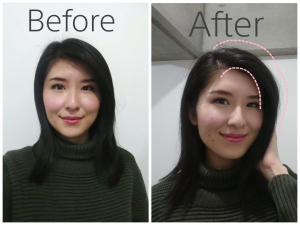 前髪セットのビフォーアフター