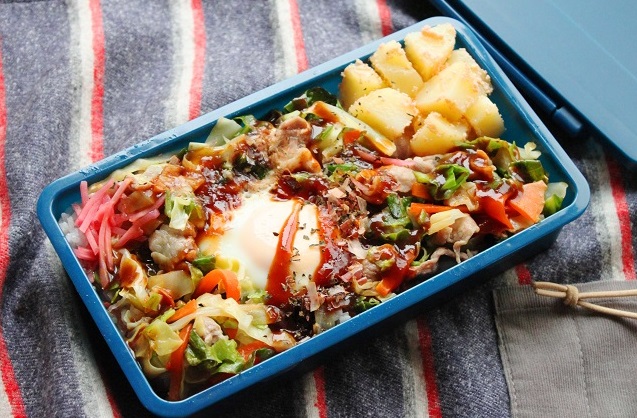 とっても簡単！お好み焼き風「巣ごもり丼」「明太じゃがバター」2品弁当