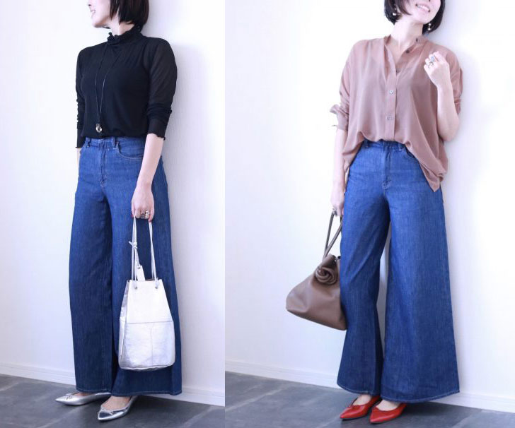 1本でマンネリ打破！UNIQLO「スーパーワイドジーンズ」着回しコーデ術♪