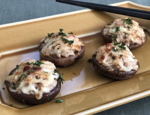 食材2つだけ！トースターで簡単ジューシー「ツナマヨしいたけ」