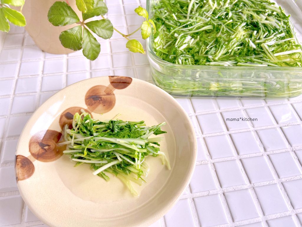 レンジ+白だしで簡単!「水菜のおひたし」の作り置き