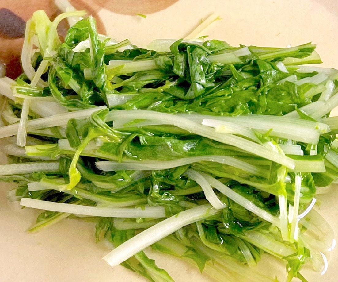 レンジ＋白だしで簡単！「水菜のおひたし」の作り置き