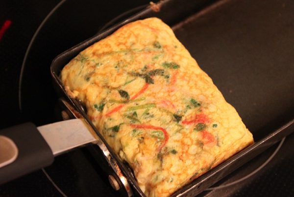 豆苗カニカマ卵焼き