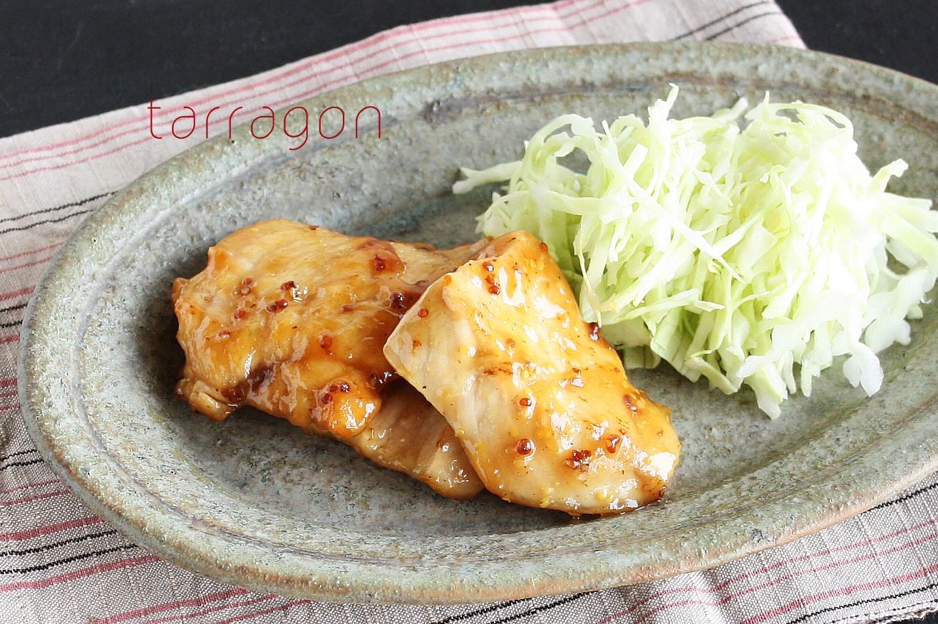 フライパン1つで簡単！冷めてもおいしい「鶏むね肉のマスタード照り焼き」♪