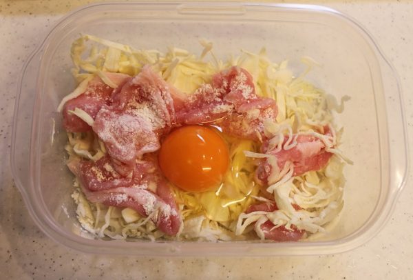 豚こま肉のキャベツ入りピカタ