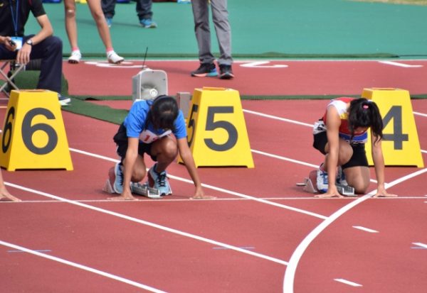 100m走のスタート地点