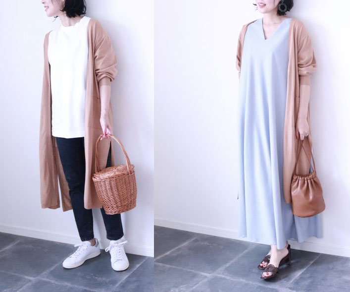 梅雨に使える！UNIQLO「UVカットスリットロングカーディガン」着こなし術3つ