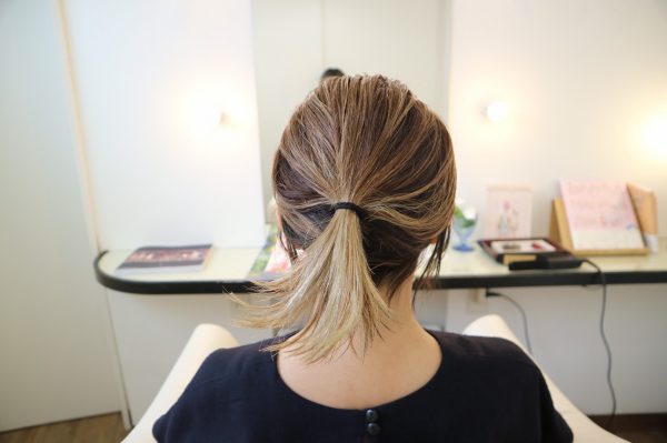 伸ばしかけボブでもOK！「襟足すっきり」お団子ヘアアレンジ