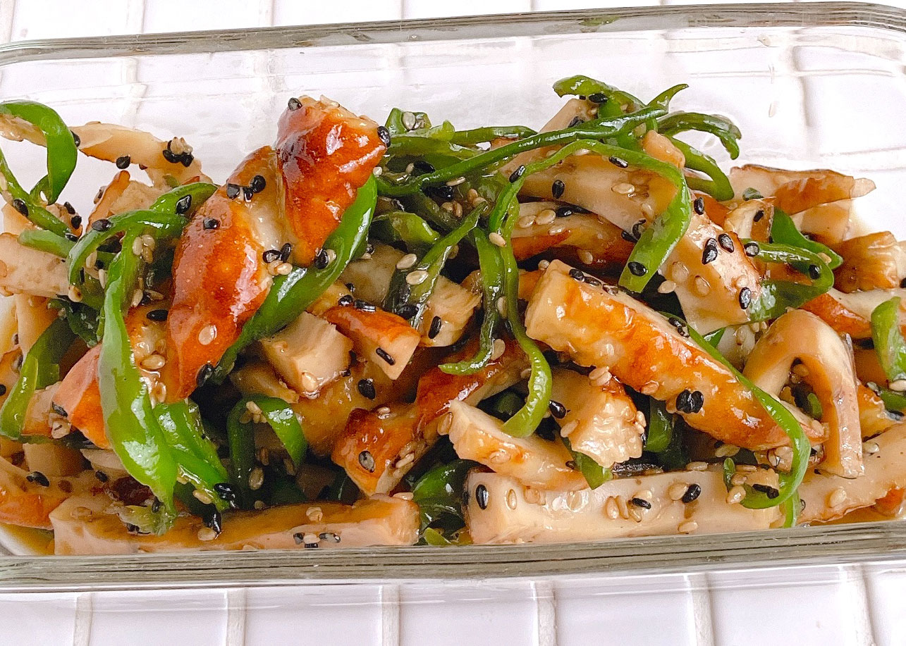 ザ・食欲そそるおかず！簡単作り置き「ピーマンとちくわのゴマ焼き」