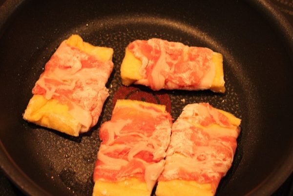 油揚げの肉巻き