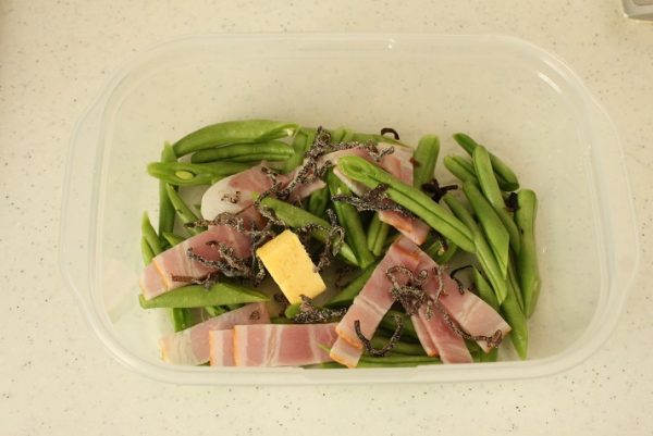 さやいんげんの塩昆布バター