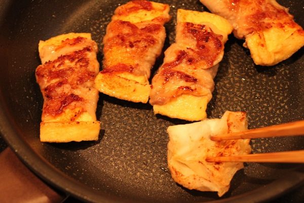 油揚げの肉巻き