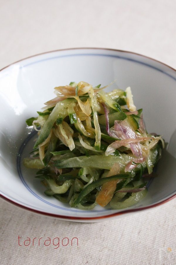 ごま油が薫る♪ご飯によく合う「みょうがときゅうりの山椒和え」